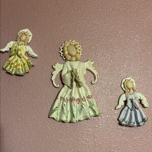 Blue Sky Clayworks Trio of Angels Large 10”x6” Small 6”x4”